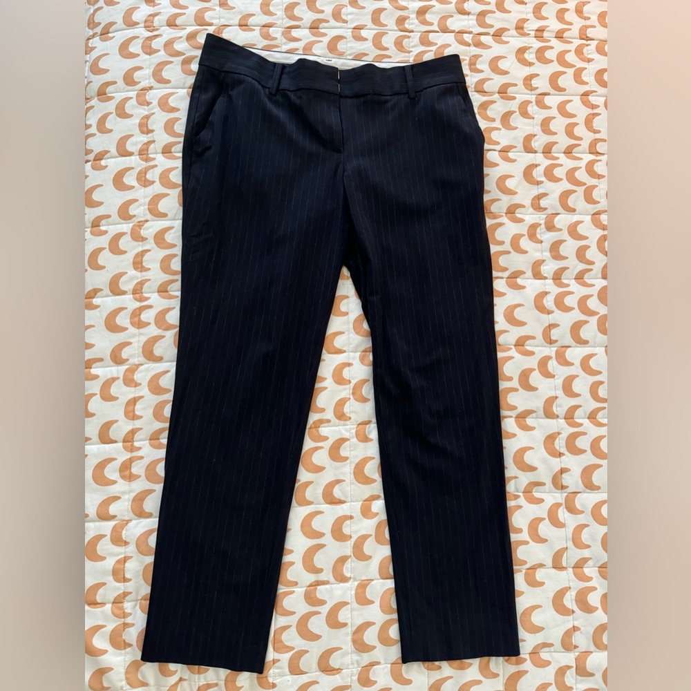 Ann Taylor Navy Pinstripe Suit Pants Trousers in 4P